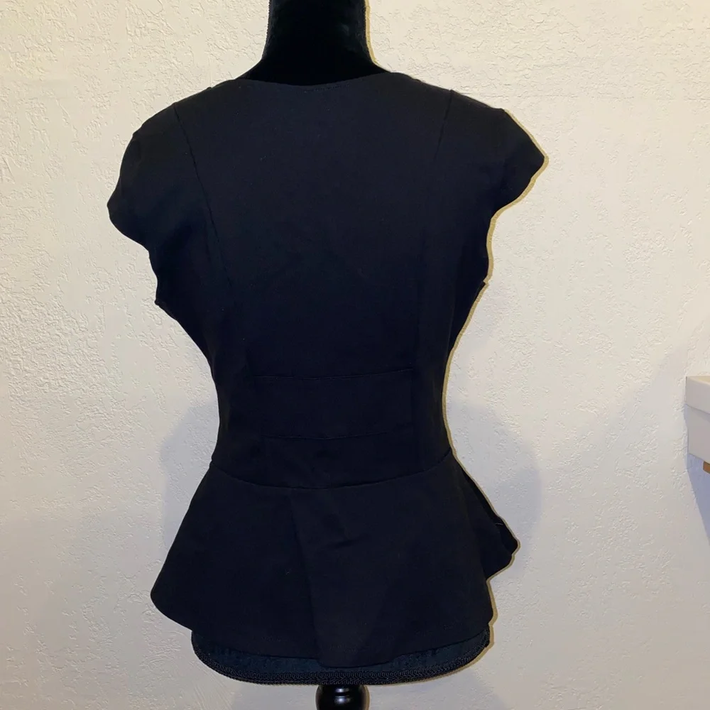 Black peplum top - Picture 3 of 10